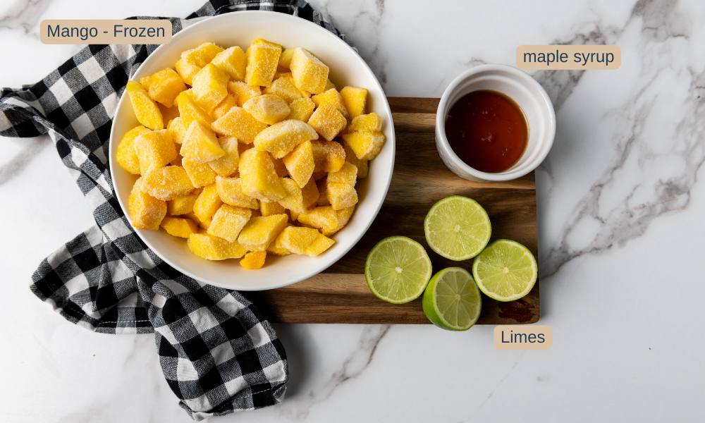 ingredients for Homemade Mango Sorbet