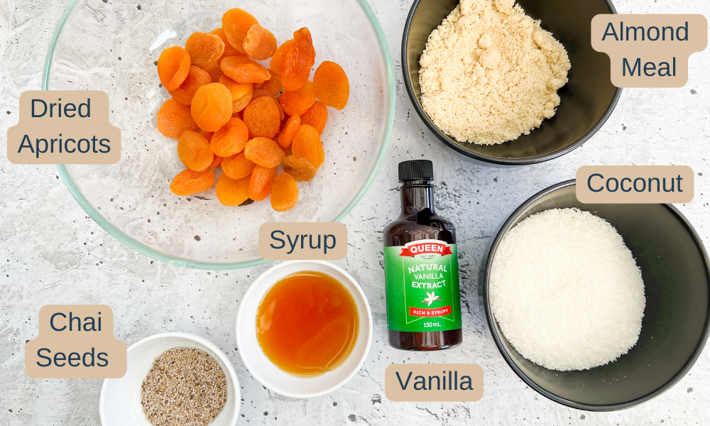 ingredients for Apricot and Coconut