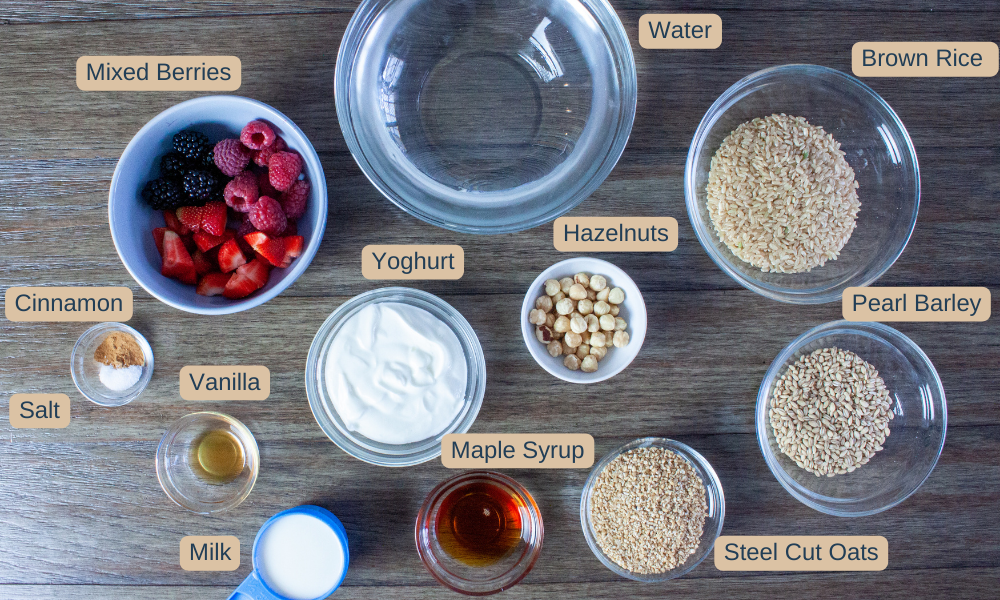ingredients for Berry and Syrup Porridge