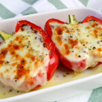 Fresh Cooked Delectable Homemade Stuffed Bell Peppers with Melting Cheese