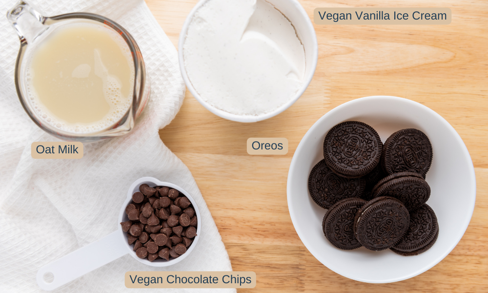 ingredient for Vegan Oreo Milkshake