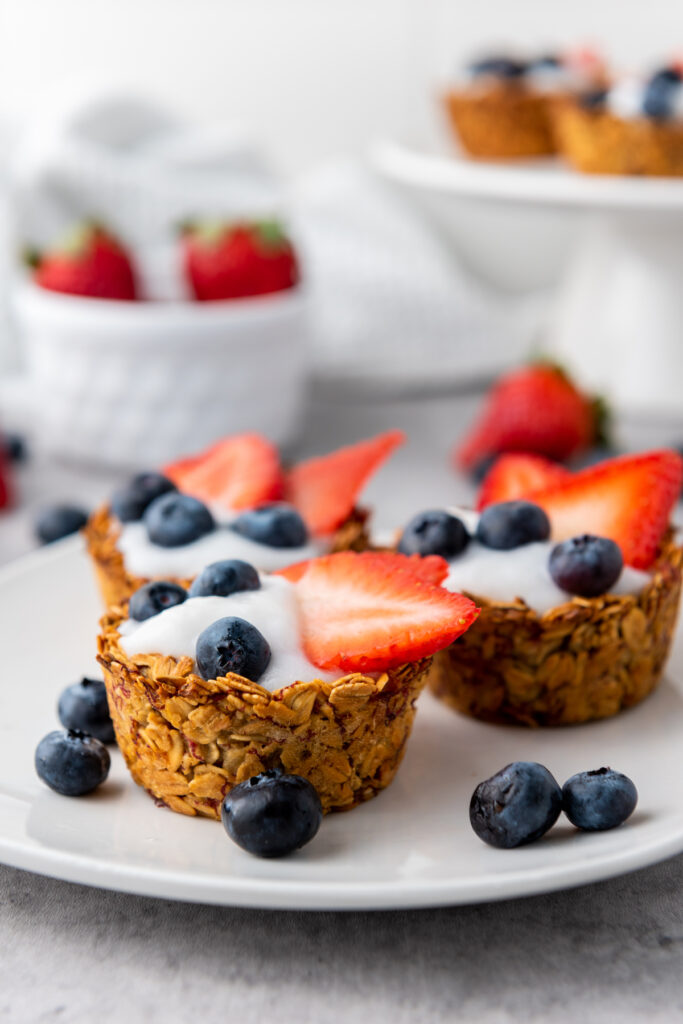 Granola Berry Cups on a white plate